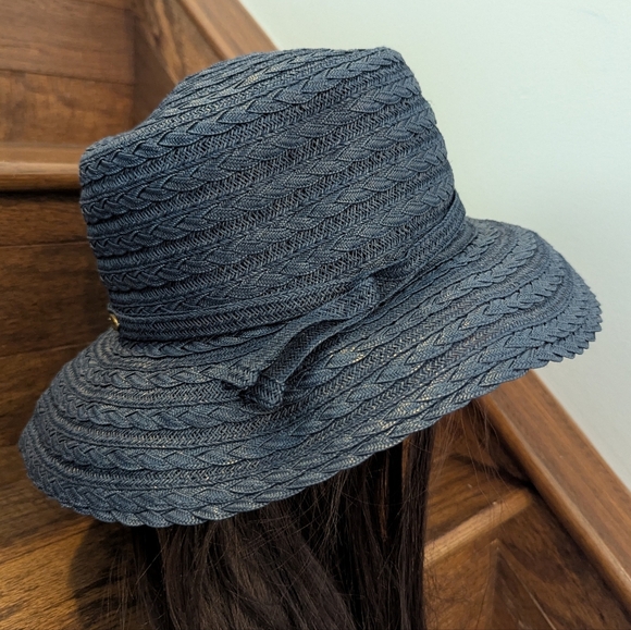 Vintage Liz Claiborne Navy Women's Formal Hat, church Hat, Derby Hat - Picture 8 of 11